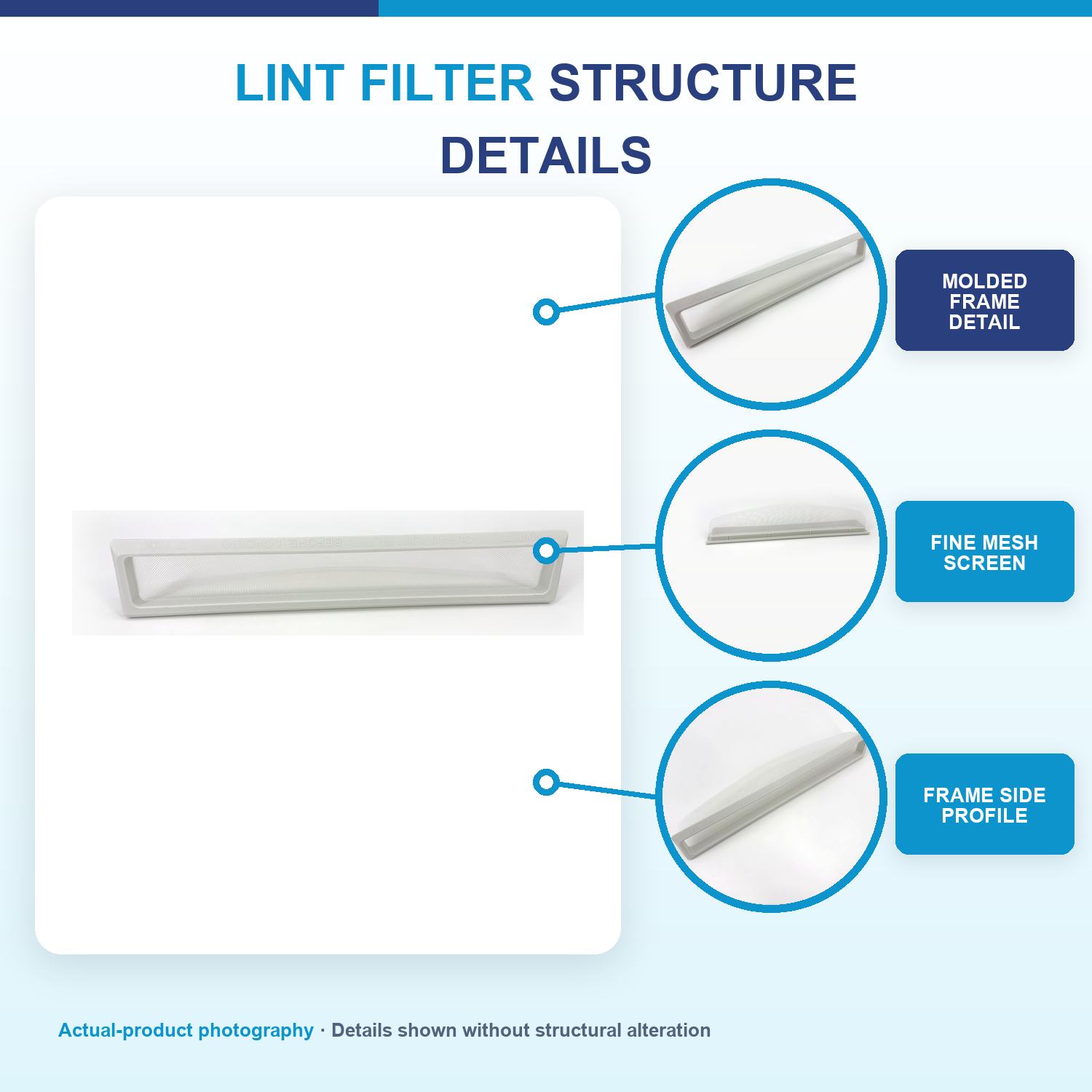 131359602 replacement dryer lint filter compatible with Frigidaire laundry centers — detail 2