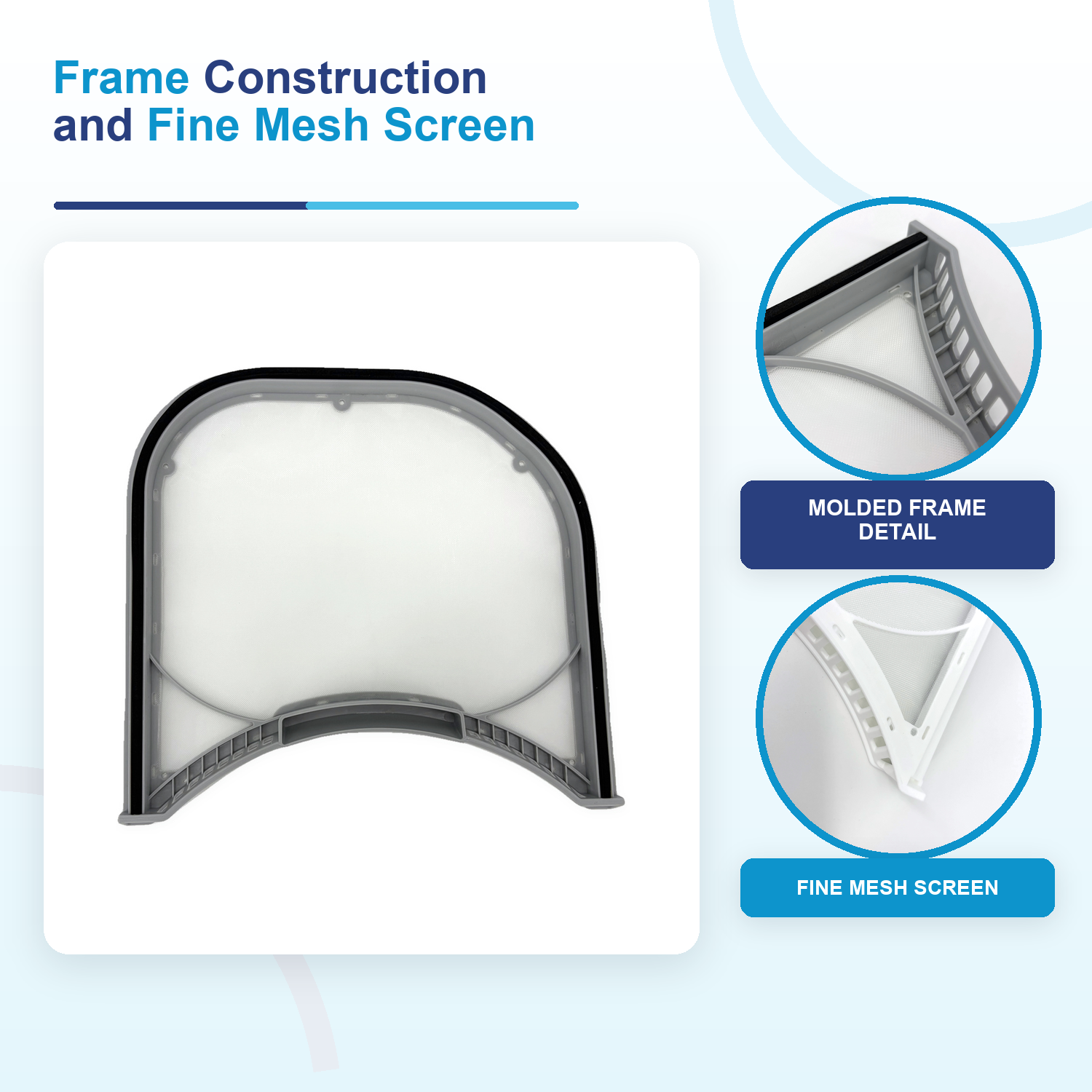 5231EL1003B curved replacement dryer lint filter compatible with LG and Kenmore — detail 1